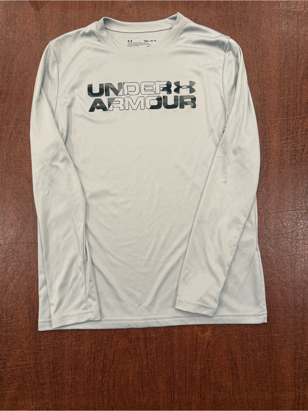 Under Armour Boys’ Long-Sleeve Performance Shirt - Light Gray